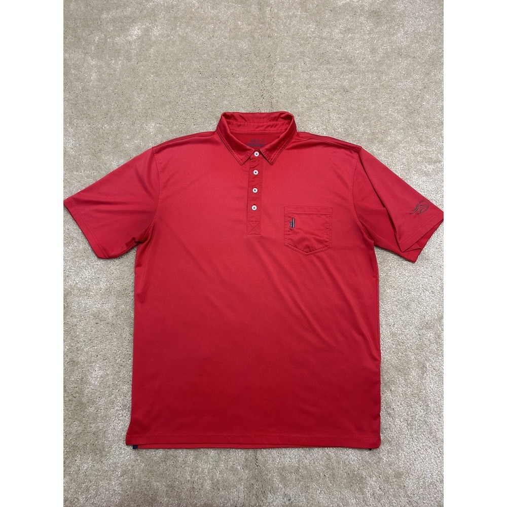 Johnnie O Performance Polo Shirt Mens Large Red Tiger Woods Golf Outdoors